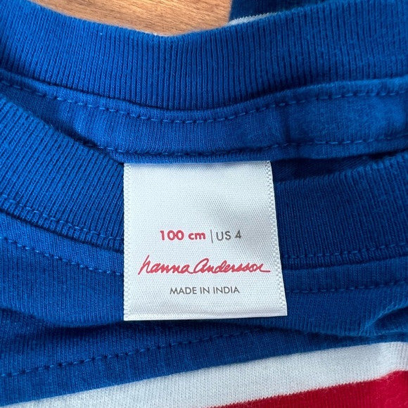 Hanna Andersson Blue, Red & White Short Sleeve Tee Boys 4 - Picture 4 of 4
